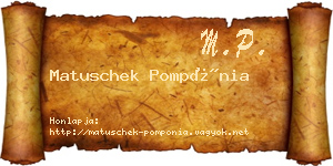 Matuschek Pompónia névjegykártya
